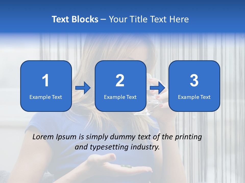 Woman Taking A Pill For Her Headache PowerPoint Template