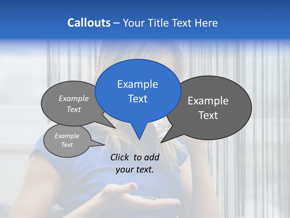 Woman Taking A Pill For Her Headache PowerPoint Template
