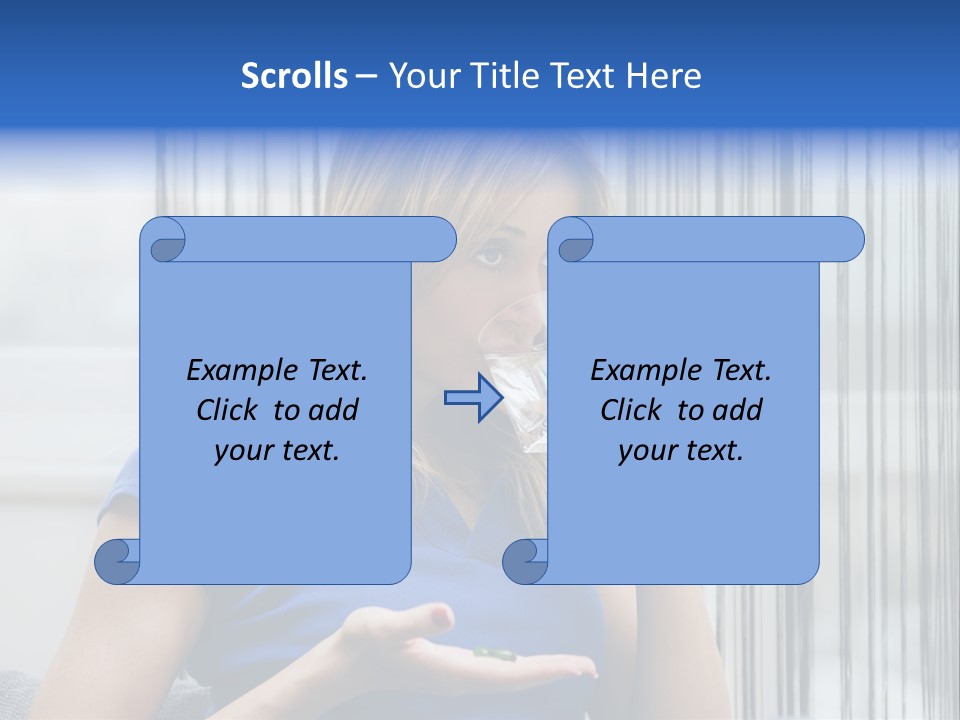 Woman Taking A Pill For Her Headache PowerPoint Template