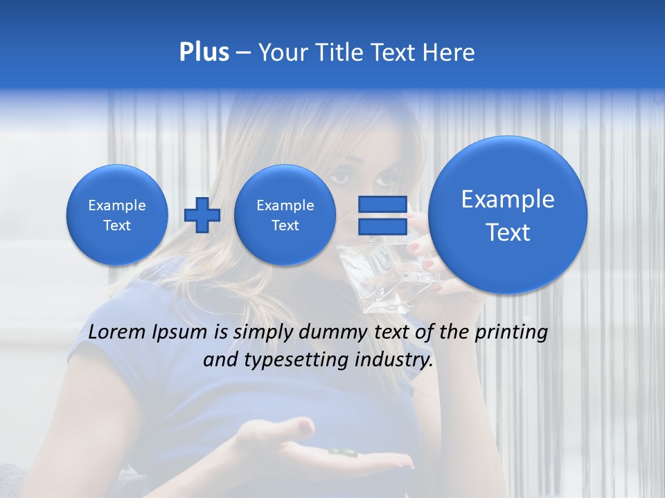 Woman Taking A Pill For Her Headache PowerPoint Template