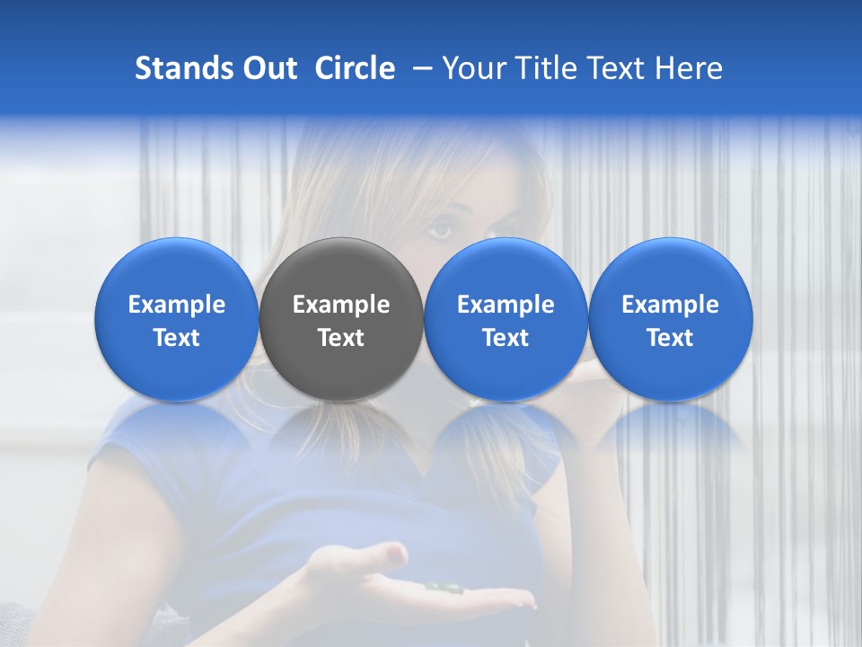 Woman Taking A Pill For Her Headache PowerPoint Template