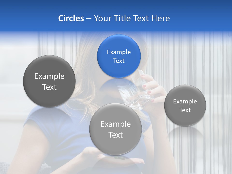 Woman Taking A Pill For Her Headache PowerPoint Template