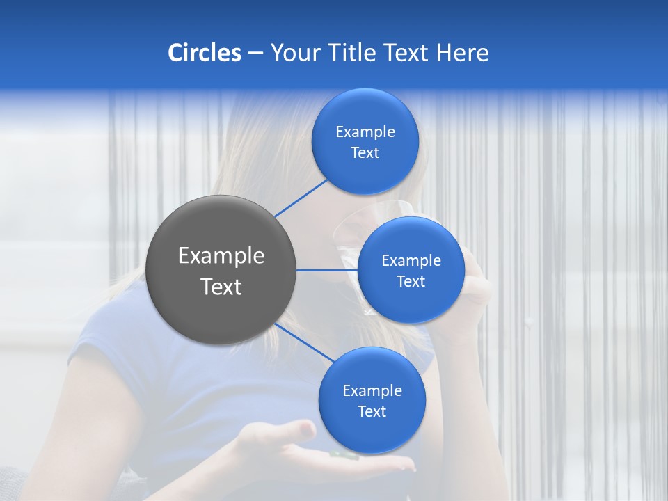 Woman Taking A Pill For Her Headache PowerPoint Template