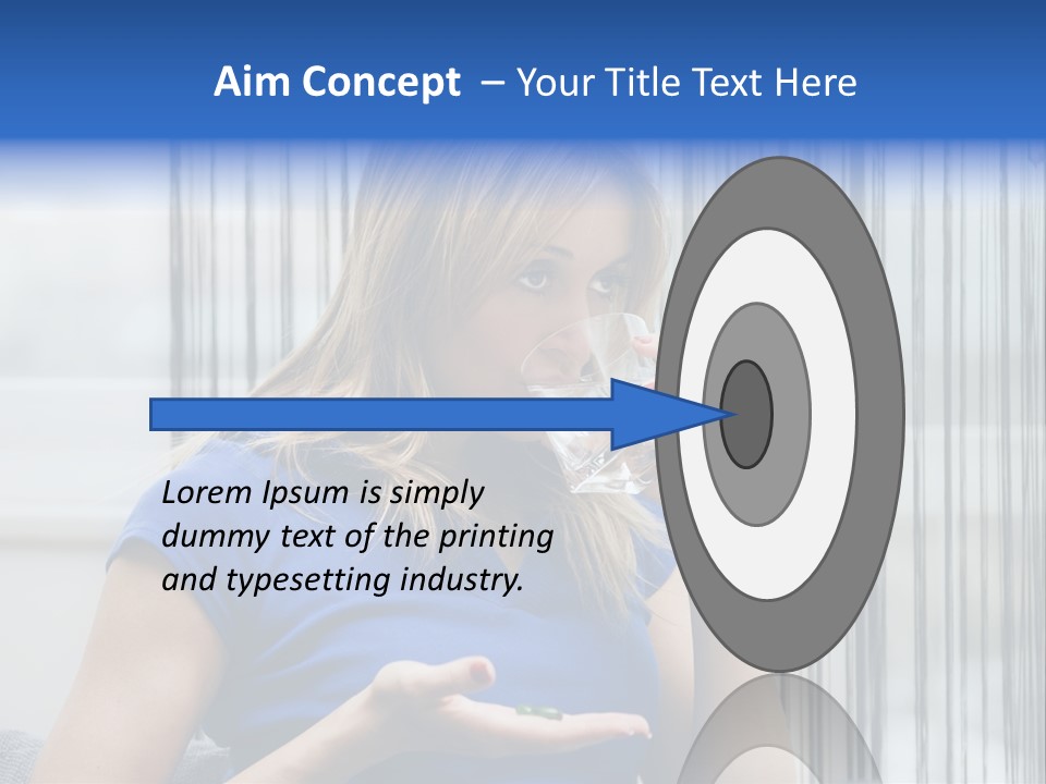 Woman Taking A Pill For Her Headache PowerPoint Template