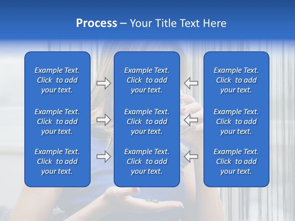 Woman Taking A Pill For Her Headache PowerPoint Template
