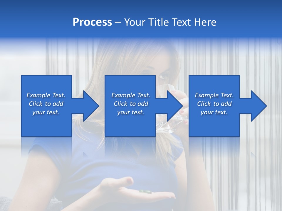 Woman Taking A Pill For Her Headache PowerPoint Template