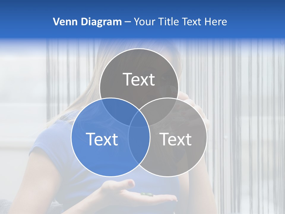 Woman Taking A Pill For Her Headache PowerPoint Template