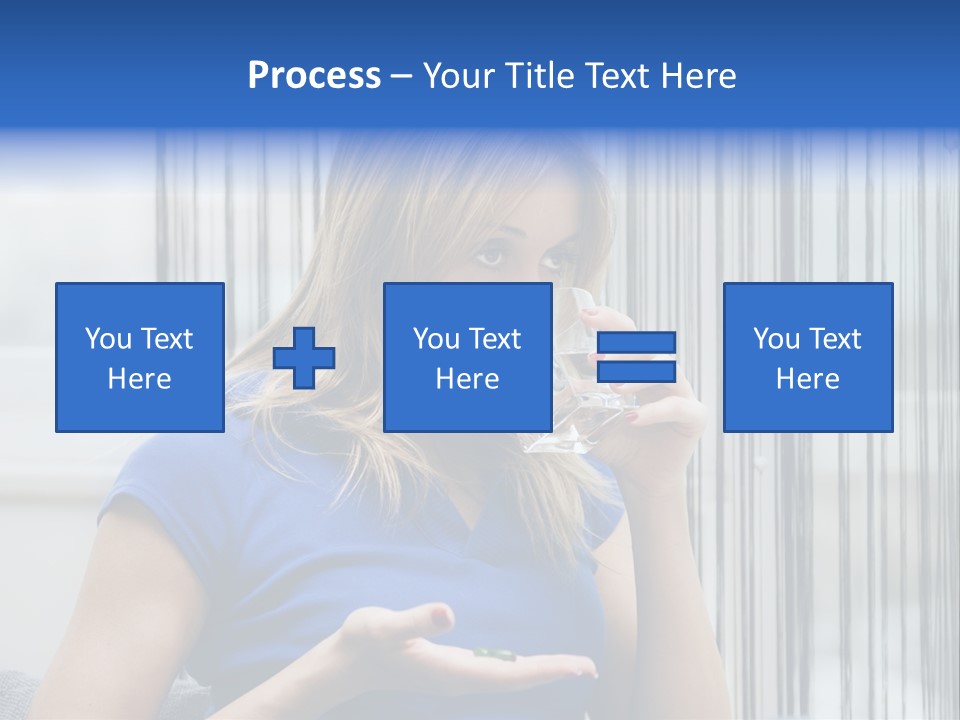 Woman Taking A Pill For Her Headache PowerPoint Template