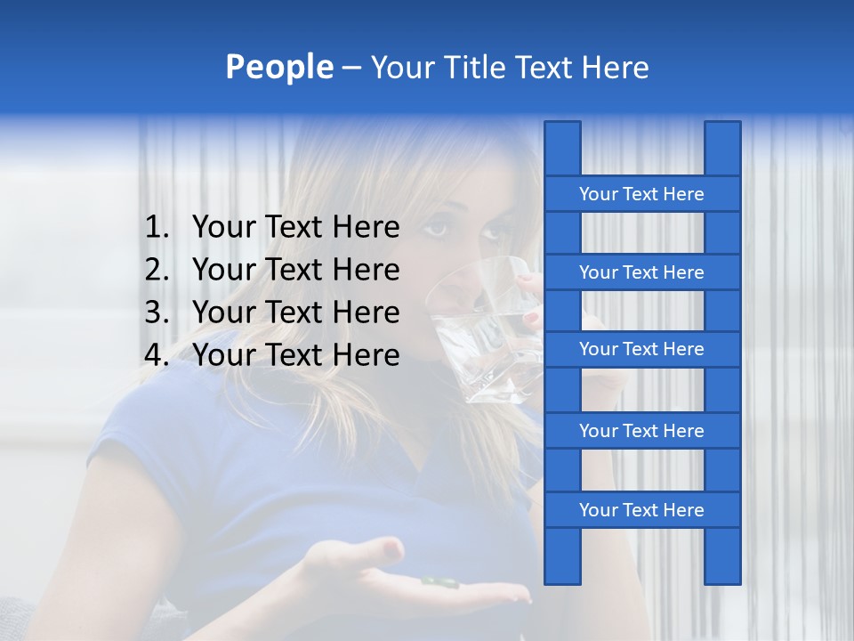 Woman Taking A Pill For Her Headache PowerPoint Template