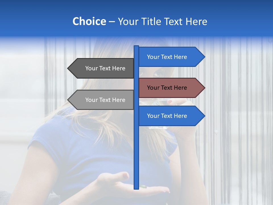 Woman Taking A Pill For Her Headache PowerPoint Template