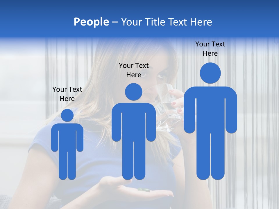 Woman Taking A Pill For Her Headache PowerPoint Template