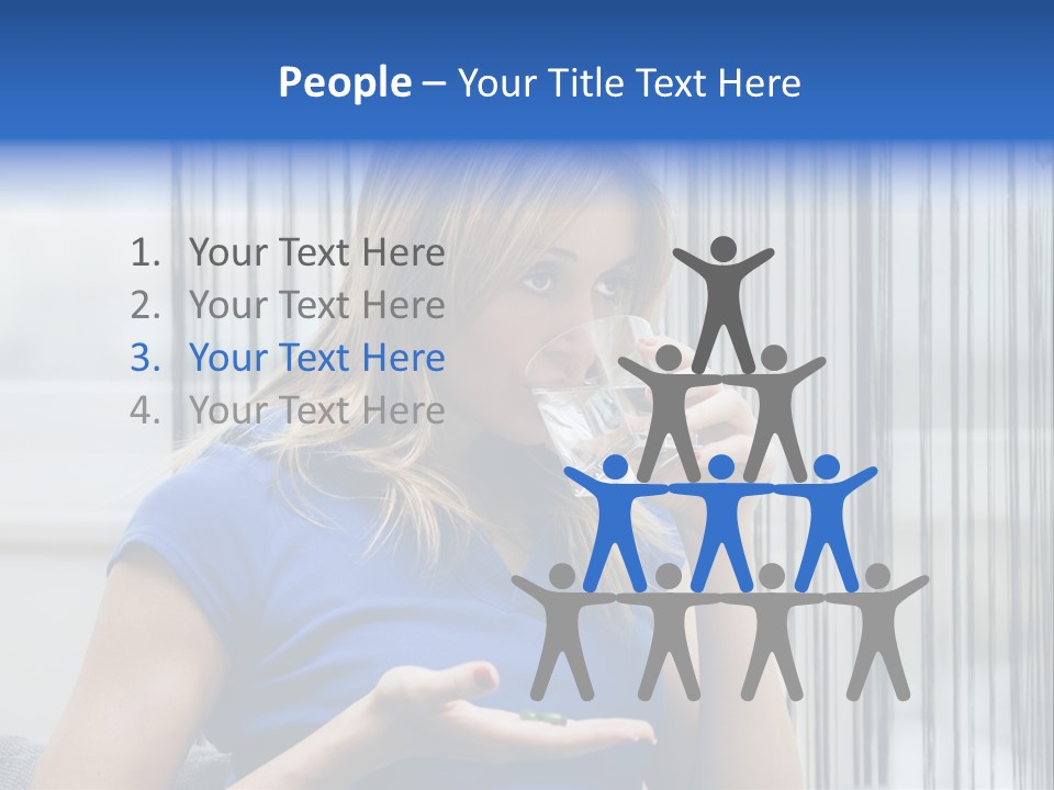 Woman Taking A Pill For Her Headache PowerPoint Template