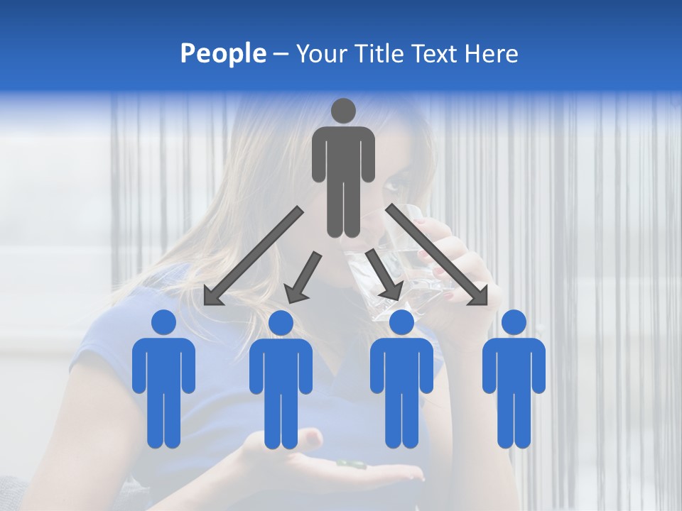 Woman Taking A Pill For Her Headache PowerPoint Template