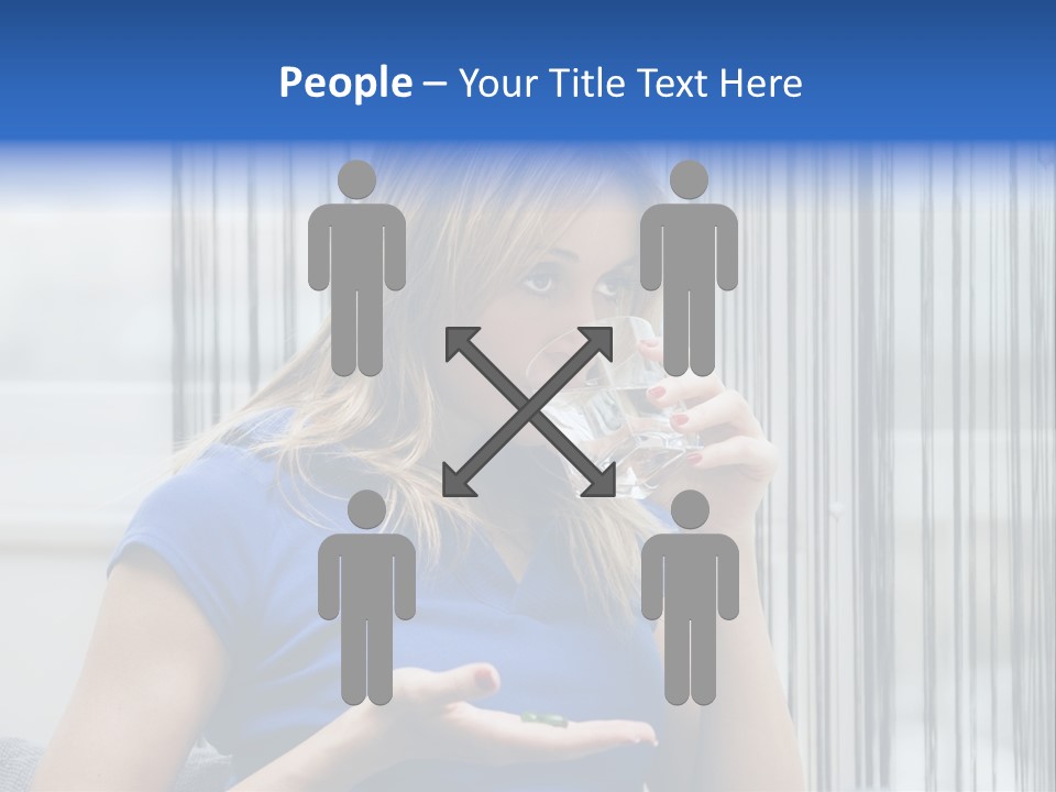 Woman Taking A Pill For Her Headache PowerPoint Template