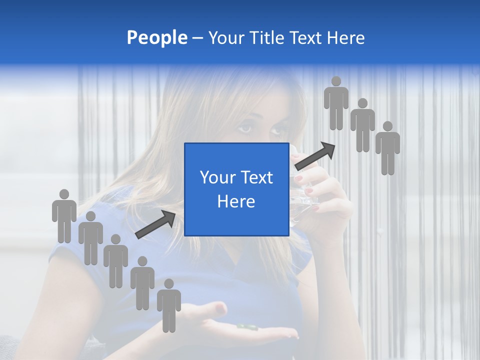 Woman Taking A Pill For Her Headache PowerPoint Template