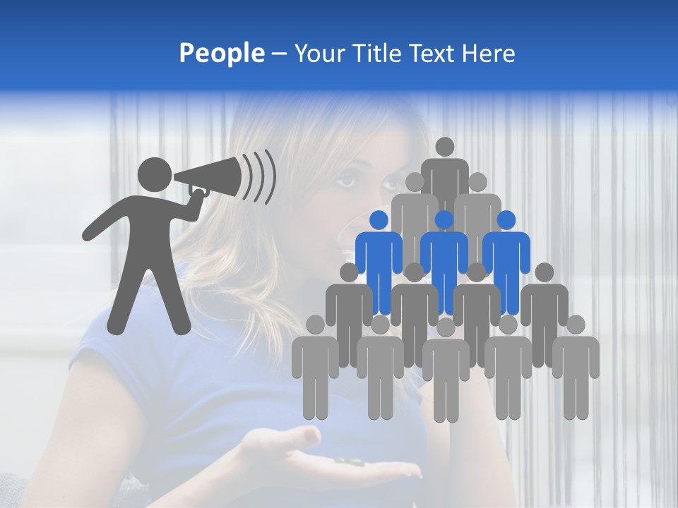 Woman Taking A Pill For Her Headache PowerPoint Template