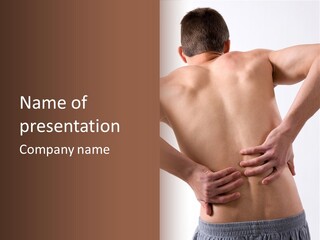 A Young Man With A Backache. PowerPoint Template