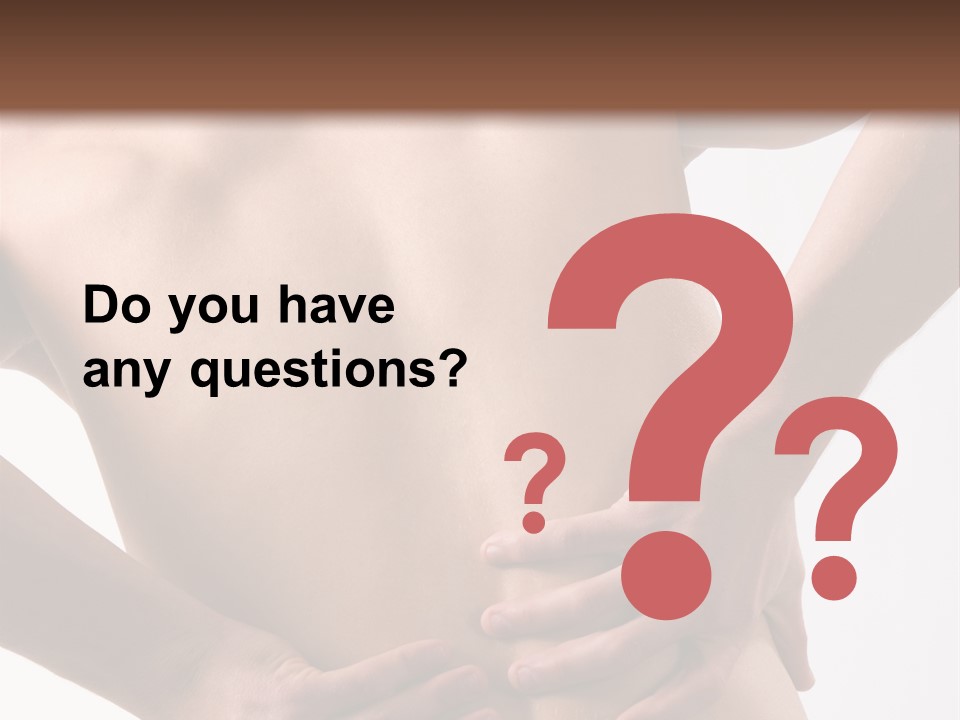 A Young Man With A Backache. PowerPoint Template