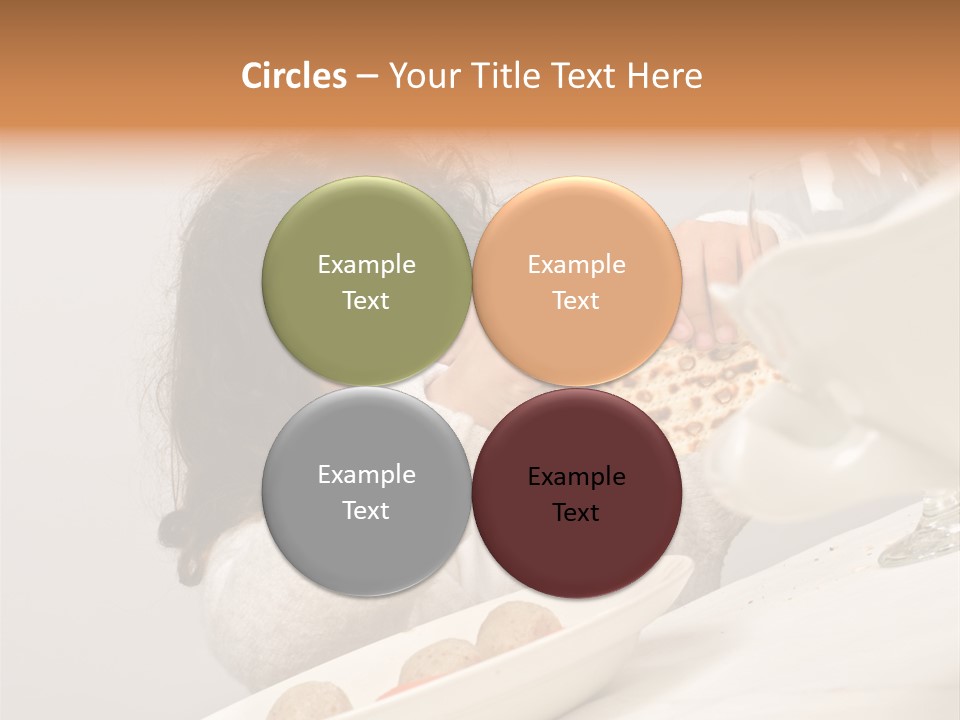 Jewish Girl Eating A Matzo Ball Soup In Passover PowerPoint Template