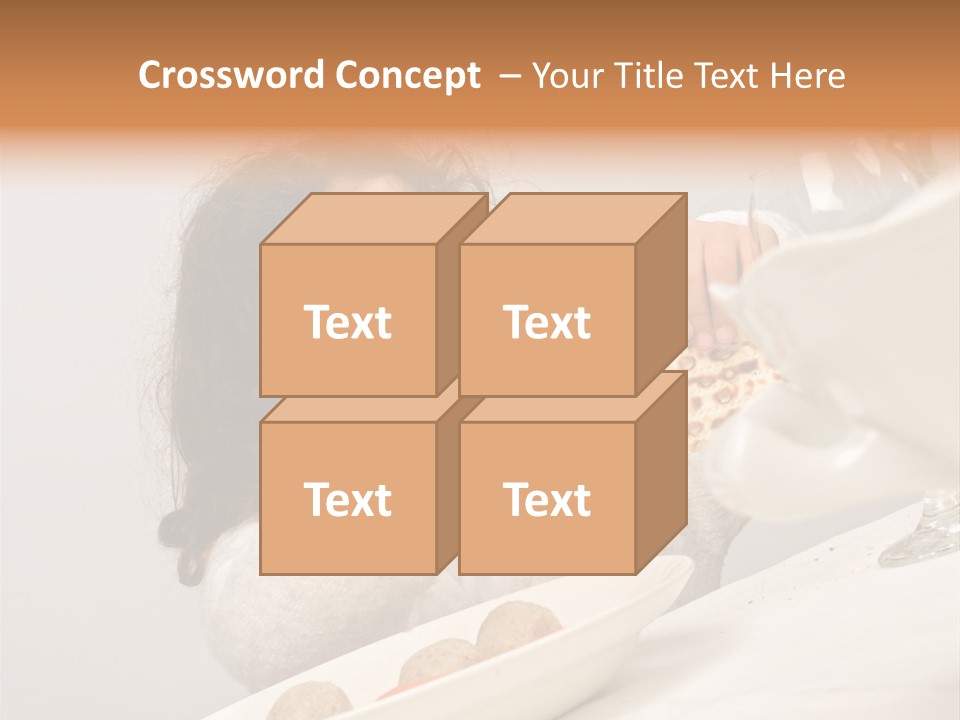 Jewish Girl Eating A Matzo Ball Soup In Passover PowerPoint Template