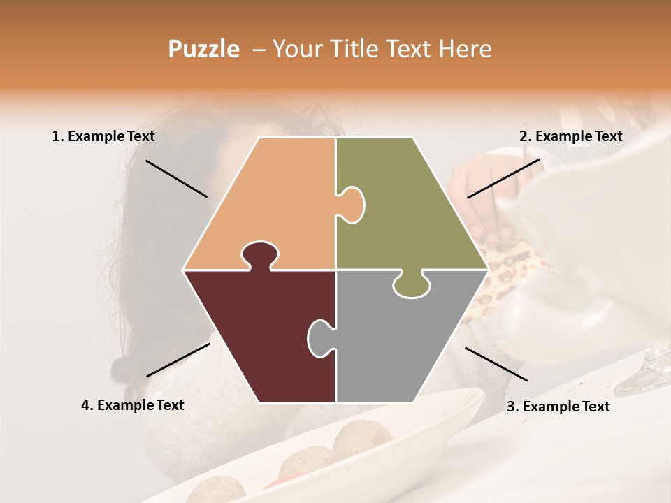 Jewish Girl Eating A Matzo Ball Soup In Passover PowerPoint Template