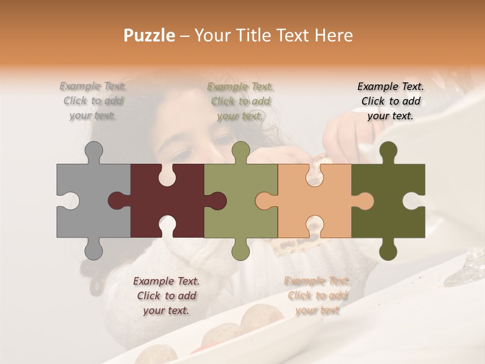 Jewish Girl Eating A Matzo Ball Soup In Passover PowerPoint Template