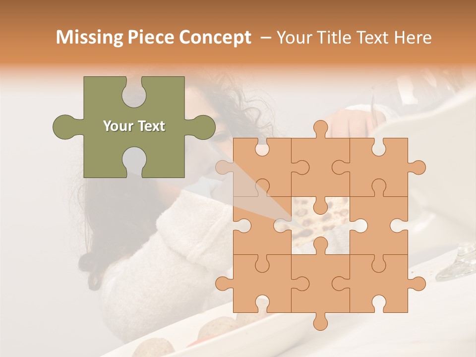 Jewish Girl Eating A Matzo Ball Soup In Passover PowerPoint Template