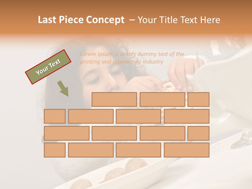 Jewish Girl Eating A Matzo Ball Soup In Passover PowerPoint Template