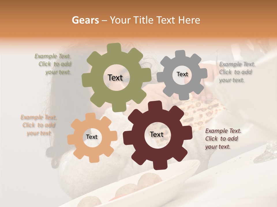 Jewish Girl Eating A Matzo Ball Soup In Passover PowerPoint Template