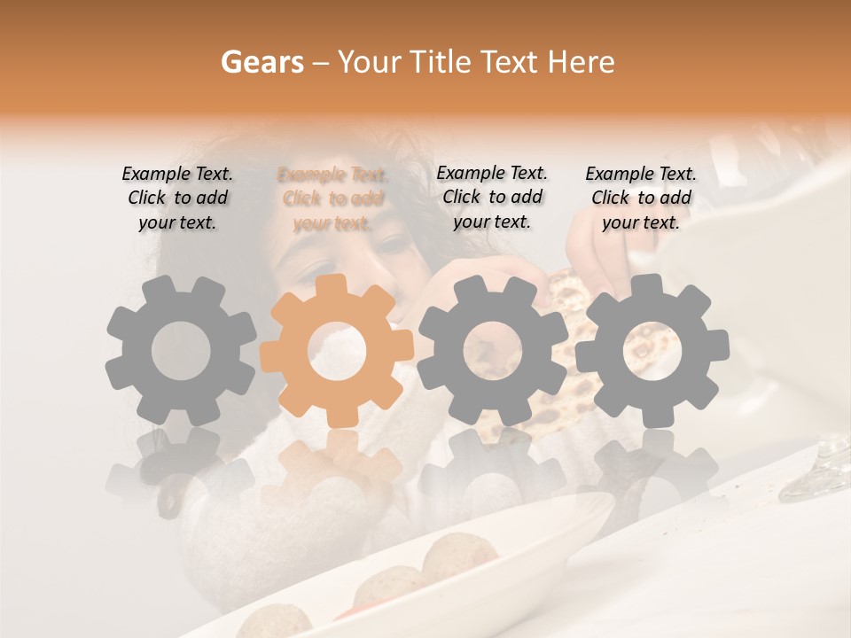 Jewish Girl Eating A Matzo Ball Soup In Passover PowerPoint Template