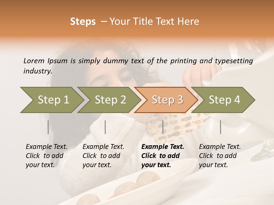 Jewish Girl Eating A Matzo Ball Soup In Passover PowerPoint Template