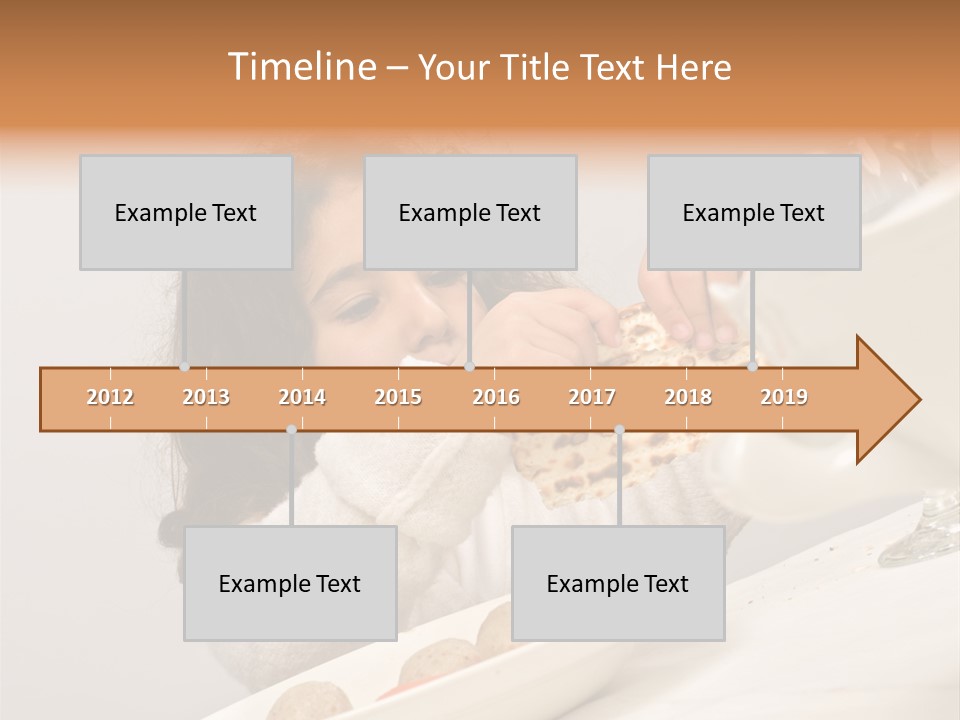 Jewish Girl Eating A Matzo Ball Soup In Passover PowerPoint Template