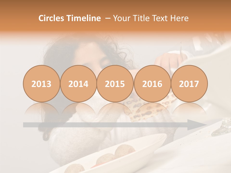 Jewish Girl Eating A Matzo Ball Soup In Passover PowerPoint Template