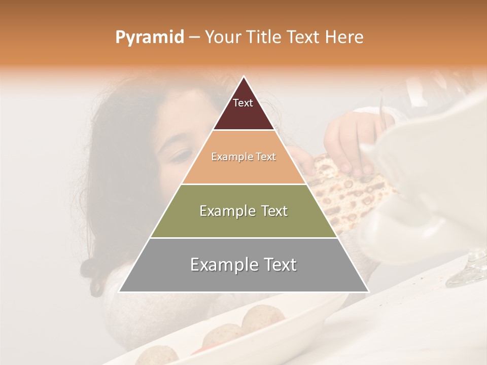 Jewish Girl Eating A Matzo Ball Soup In Passover PowerPoint Template