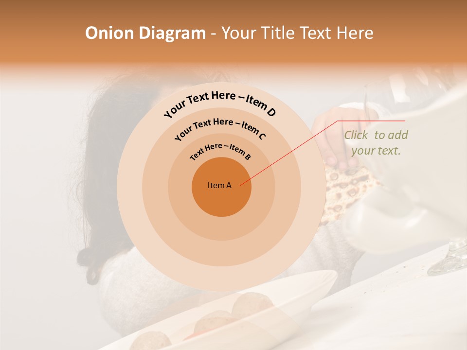 Jewish Girl Eating A Matzo Ball Soup In Passover PowerPoint Template