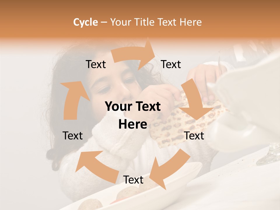 Jewish Girl Eating A Matzo Ball Soup In Passover PowerPoint Template