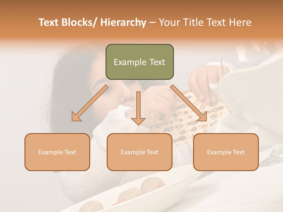 Jewish Girl Eating A Matzo Ball Soup In Passover PowerPoint Template