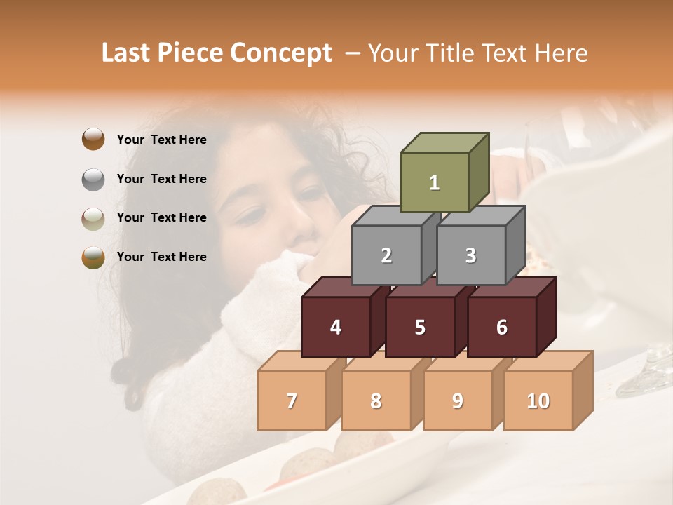 Jewish Girl Eating A Matzo Ball Soup In Passover PowerPoint Template