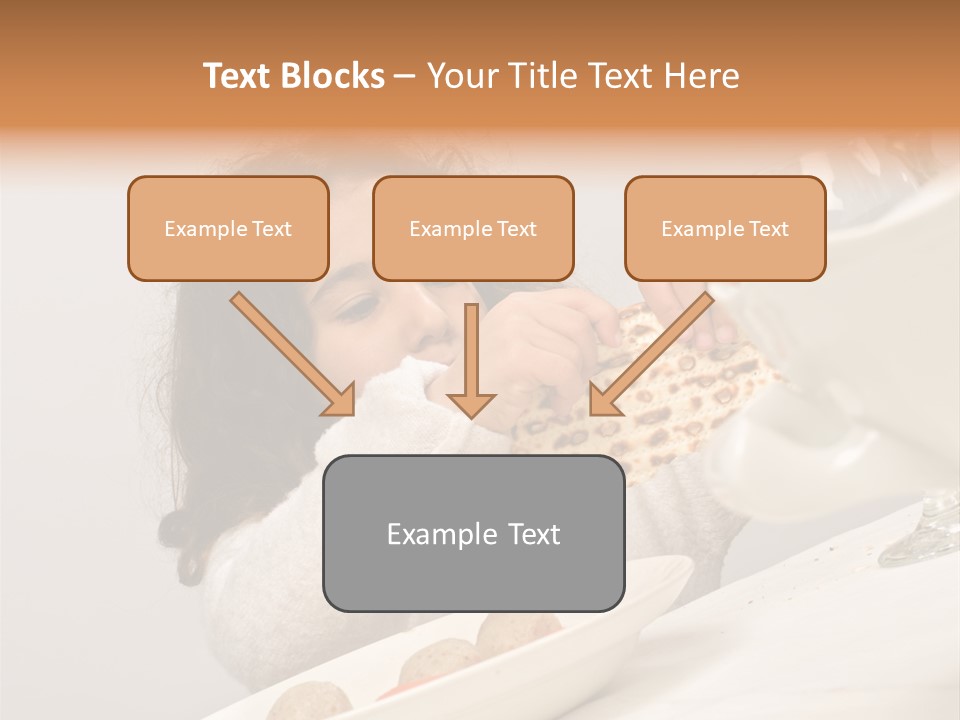 Jewish Girl Eating A Matzo Ball Soup In Passover PowerPoint Template