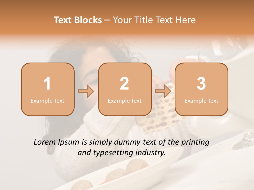 Jewish Girl Eating A Matzo Ball Soup In Passover PowerPoint Template