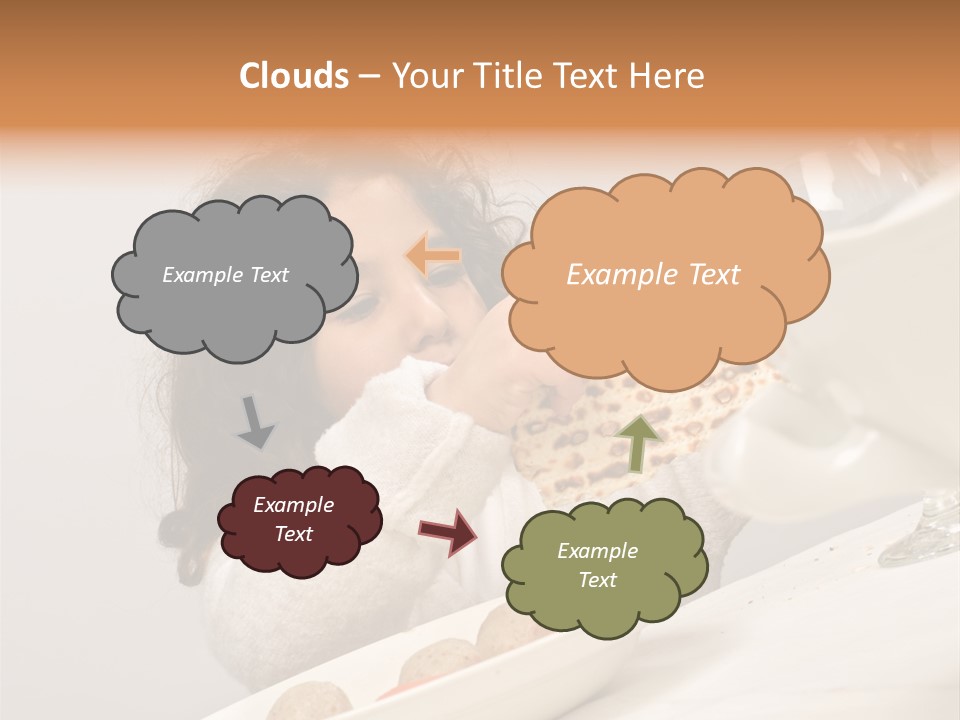 Jewish Girl Eating A Matzo Ball Soup In Passover PowerPoint Template