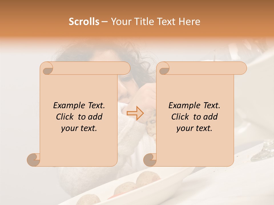 Jewish Girl Eating A Matzo Ball Soup In Passover PowerPoint Template