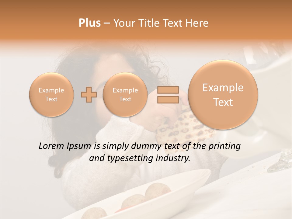 Jewish Girl Eating A Matzo Ball Soup In Passover PowerPoint Template