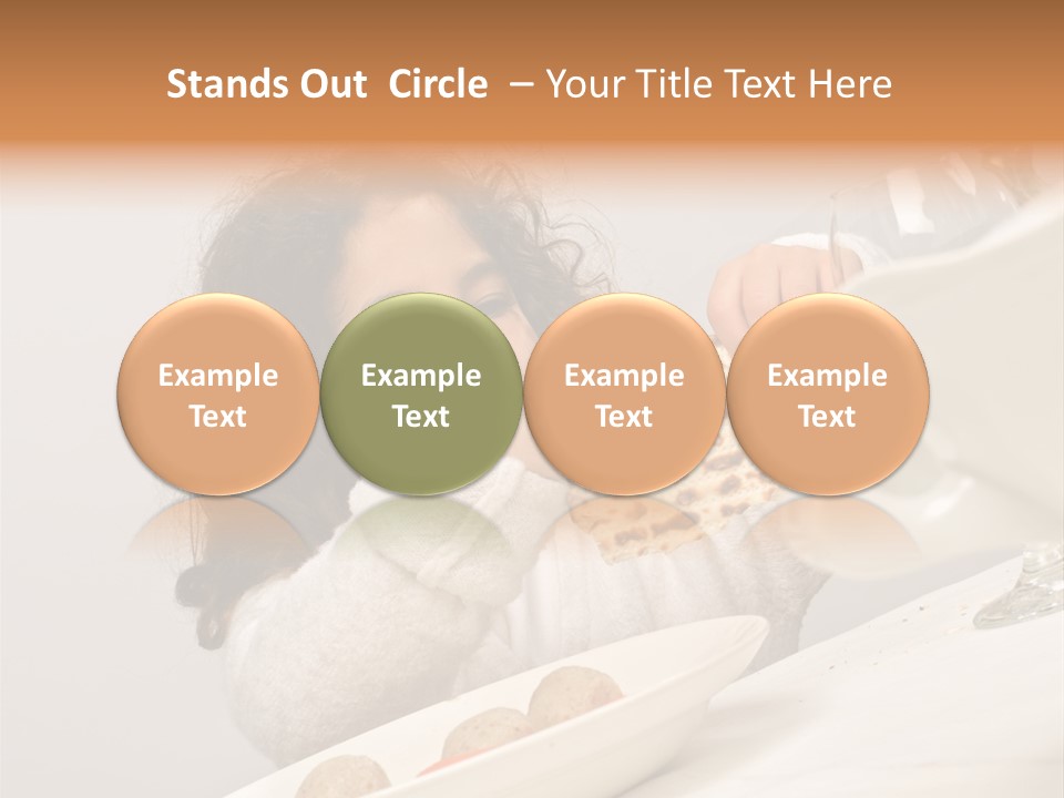 Jewish Girl Eating A Matzo Ball Soup In Passover PowerPoint Template