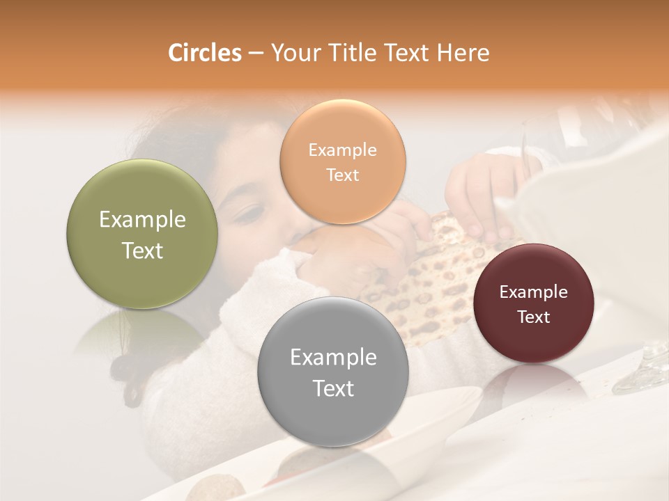 Jewish Girl Eating A Matzo Ball Soup In Passover PowerPoint Template