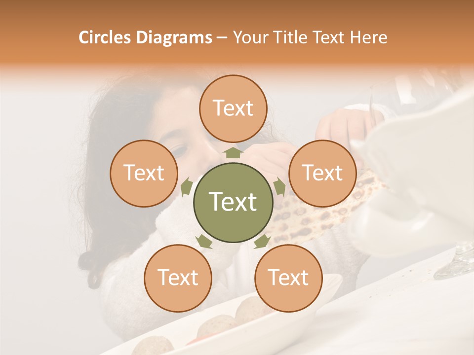 Jewish Girl Eating A Matzo Ball Soup In Passover PowerPoint Template