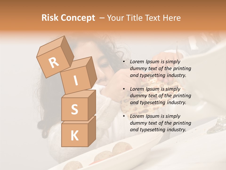 Jewish Girl Eating A Matzo Ball Soup In Passover PowerPoint Template