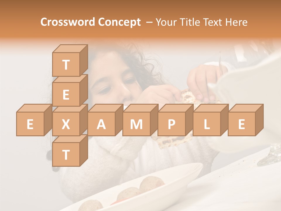 Jewish Girl Eating A Matzo Ball Soup In Passover PowerPoint Template