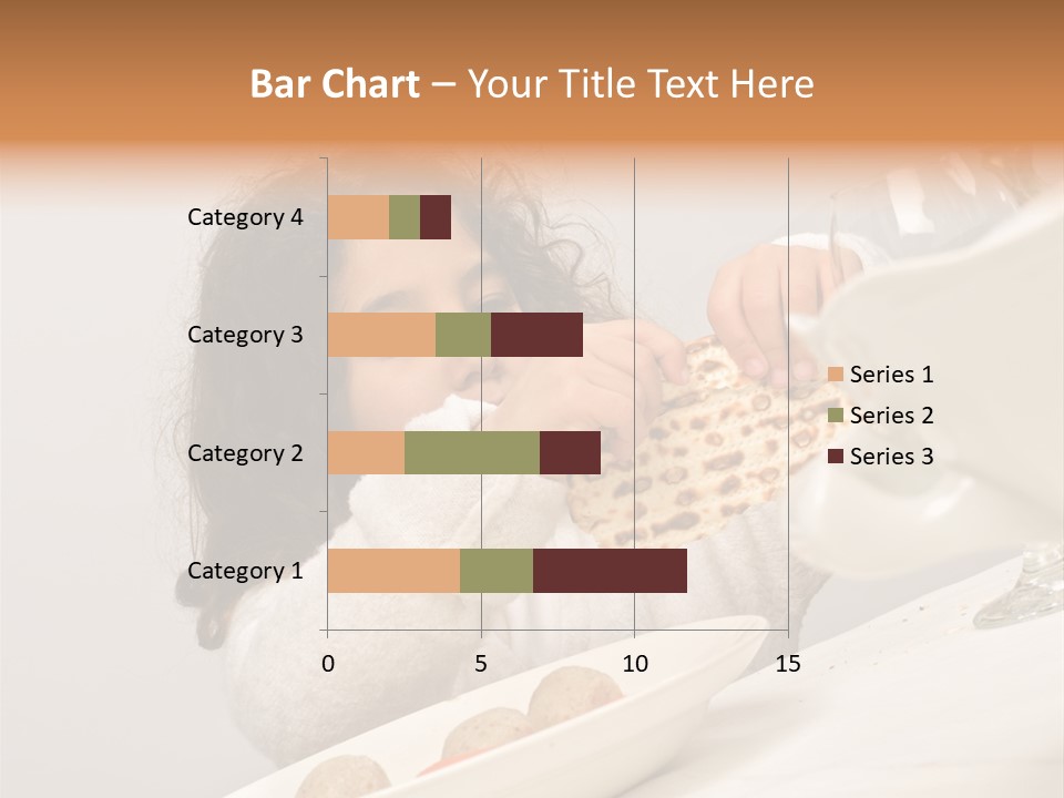 Jewish Girl Eating A Matzo Ball Soup In Passover PowerPoint Template