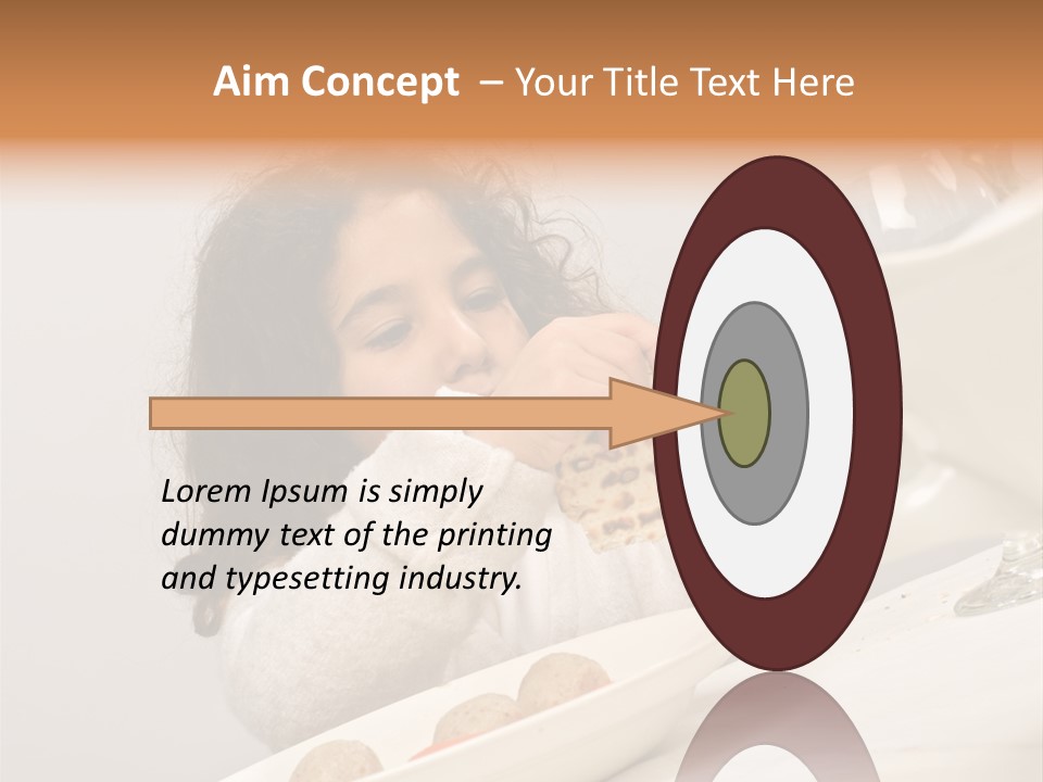 Jewish Girl Eating A Matzo Ball Soup In Passover PowerPoint Template